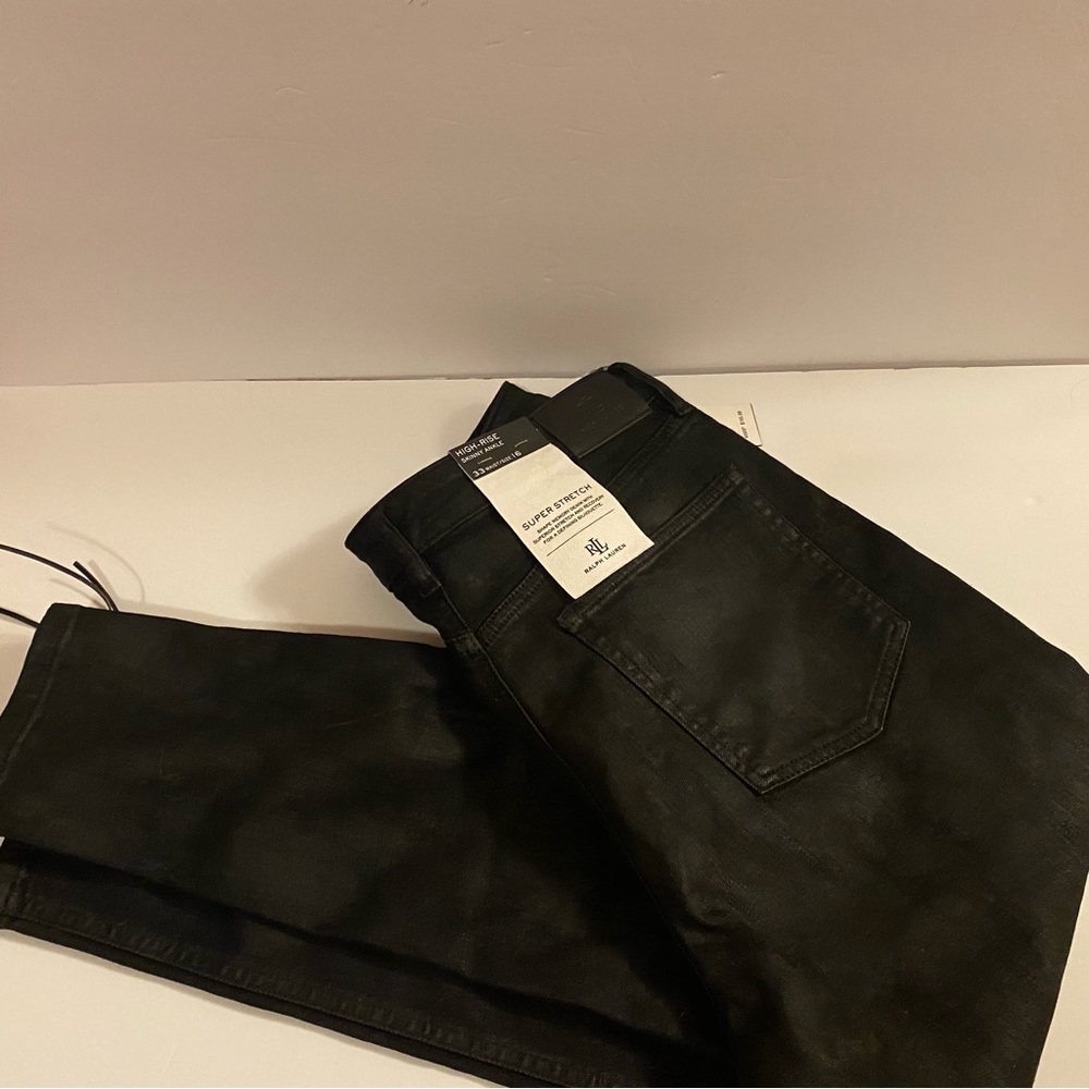 NWT Lauren Ralph Lauren Black Skinny Ankle Jean Women’s 16